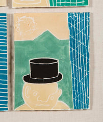 "Scratch Music" Set of 9 Woodcuts in Colors by Robin Winters