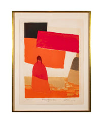 "The Two Indian Girls, Mexico" Signed Lithograph by Bernard Cathelin