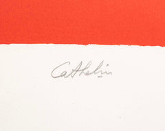 "Grande Nature Morte Rouge et Noir aux Kakis" Lithograph in Colors by Bernard Cathelin