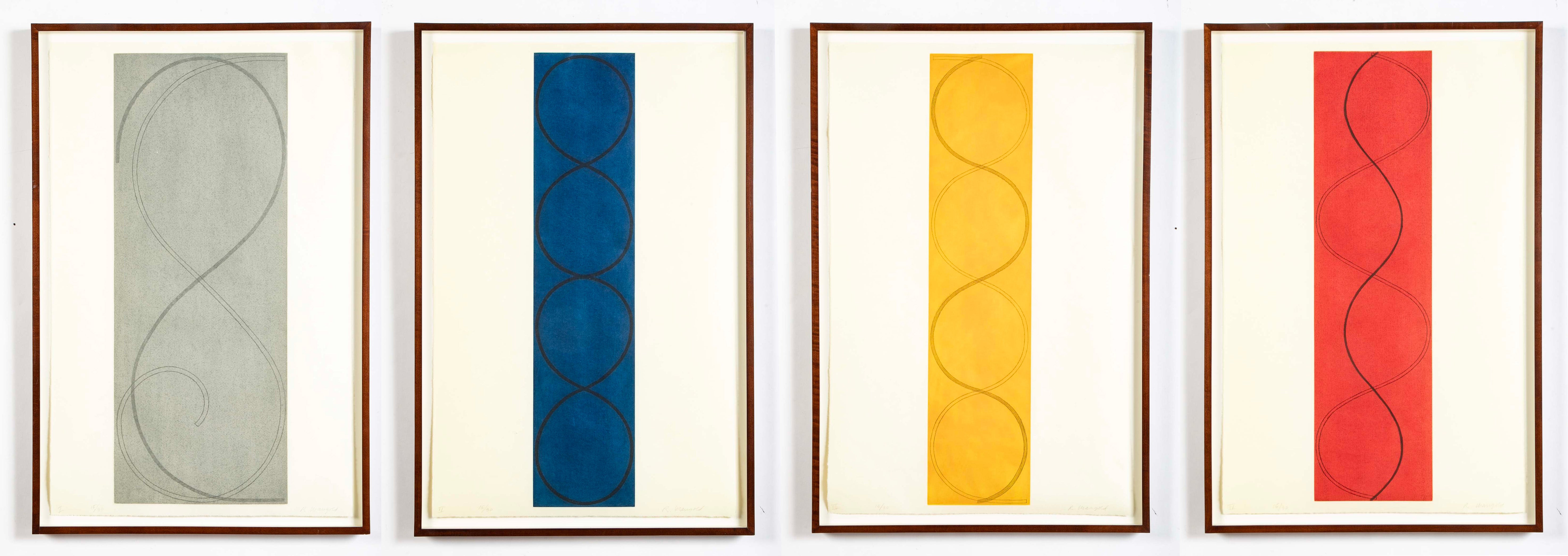 "Four Columns ( I, II, III, IV )" 4 Etchings with Aquatint by Robert Mangold