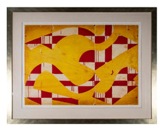"Seven String with Yellow & Red" Spit Bite & Sugar Lift Aquatint Etching by Caio Fonseca