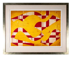 "Seven String with Yellow & Red" Spit Bite & Sugar Lift Aquatint Etching by Caio Fonseca