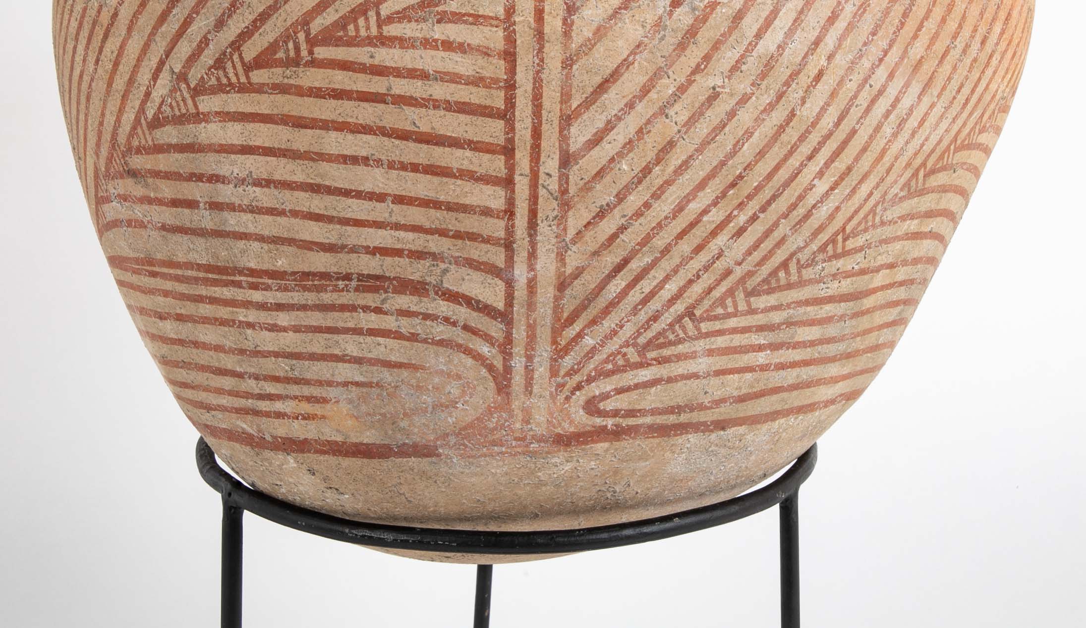 Thai "Ban Chiang" Pottery Vessel On Stand