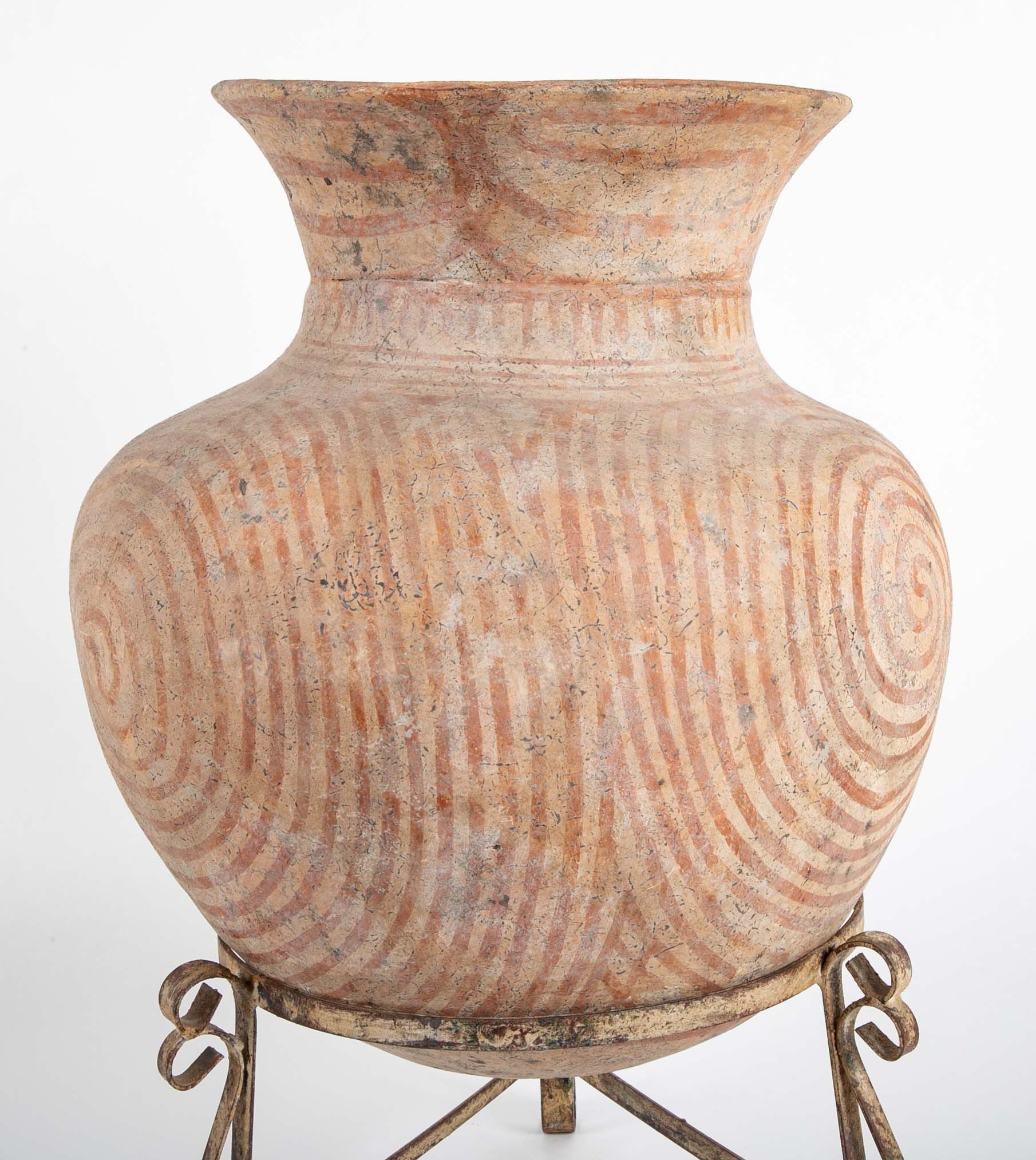 Thai "Ban Chiang" Pottery Vessel on Stand