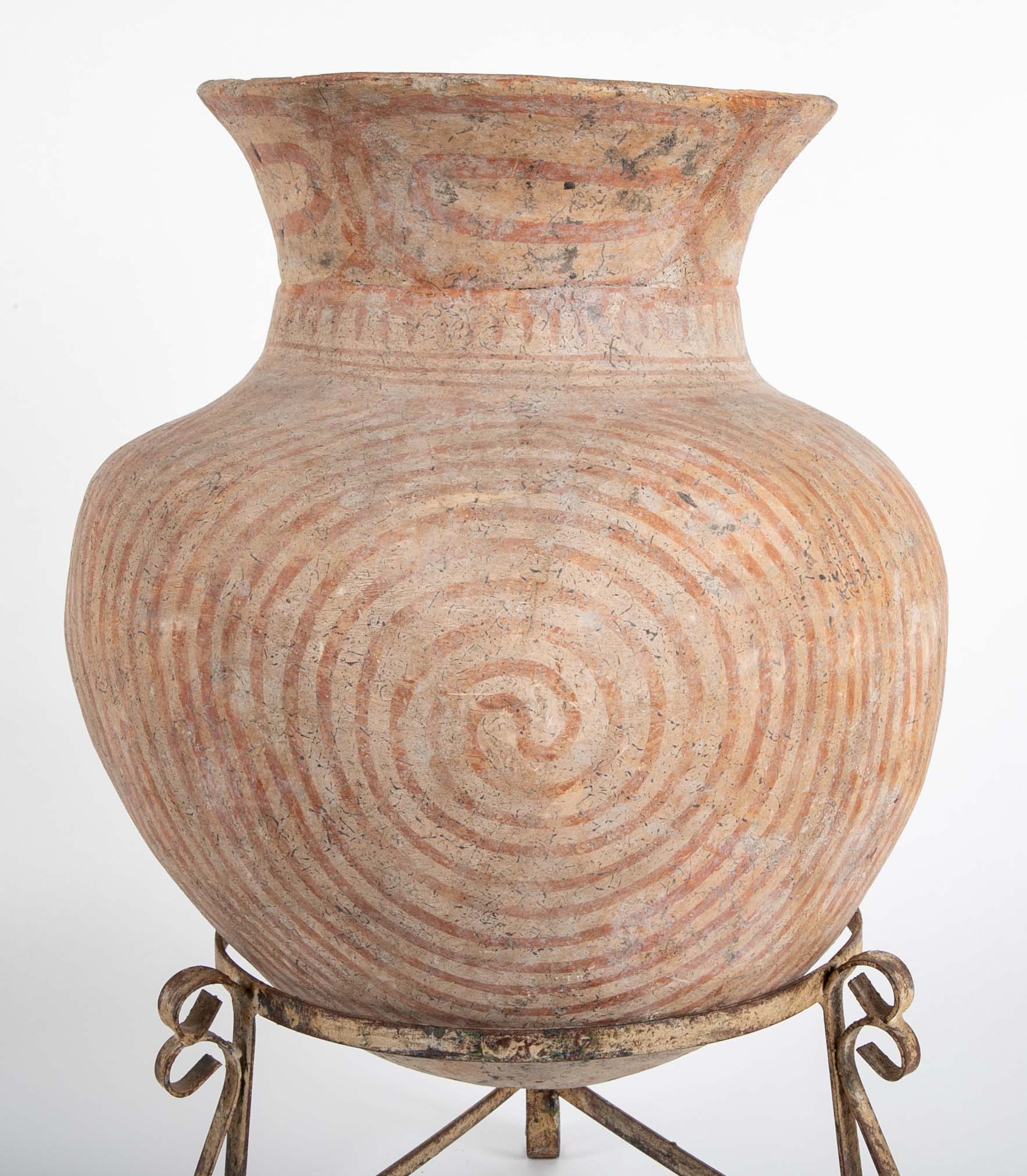 Thai "Ban Chiang" Pottery Vessel on Stand