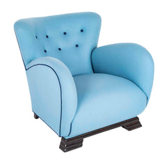 Danish Armchair Upholstered in Holland & Sherry Fabric