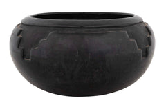 Large Carved Blackware Bowl by Rosalie and Joe Aguilar