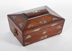 A Regency Sarcophagus Mahogany & Mother-of-Pearl Inlaid Box