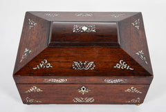 A Regency Sarcophagus Mahogany & Mother-of-Pearl Inlaid Box