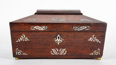 A Regency Sarcophagus Mahogany & Mother-of-Pearl Inlaid Box