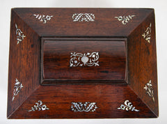 A Regency Sarcophagus Mahogany & Mother-of-Pearl Inlaid Box