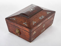 A Regency Sarcophagus Mahogany & Mother-of-Pearl Inlaid Box