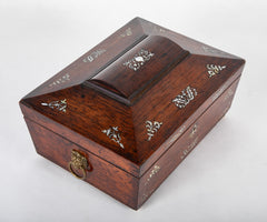 A Regency Sarcophagus Mahogany & Mother-of-Pearl Inlaid Box