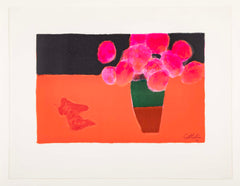 Bernard Cathelin "Bouquet de Roses Au Vase de Moustiers 2" Lithograph