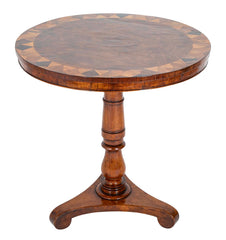 19th Century Round Oak Specimen Table with Central Burr Oak Top