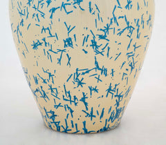 An American Terracotta Vase of Cobalt Blue Dash Design Over Tan Ground by Norweta