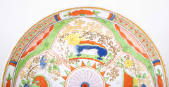 A Shallow Worcester Porcelain "Dragons in Compartments" Bowl