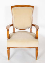 Pair of Jules Leleu Waxed Oak Armchairs