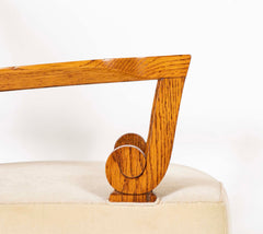 Pair of Jules Leleu Waxed Oak Armchairs