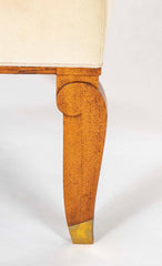 Pair of Jules Leleu Waxed Oak Armchairs