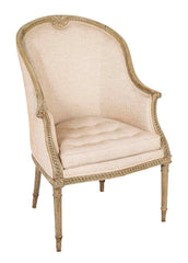 Late 18th Century Louis XVI Painted Wood  & Upholstered Bergere