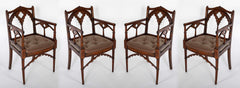 Set of Four Mid 19th Century English Gothic Revival Armchairs