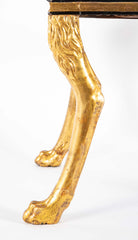 A Pair of Regency Style Ebonized and Parcel Gilt Armchairs