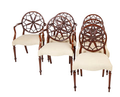 Set of 12 George III Style Mahogany Wheelback Chairs