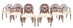 Set of 12 George III Style Mahogany Wheelback Chairs