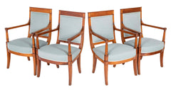 Suite of Four French Empire Mahogany Armchairs