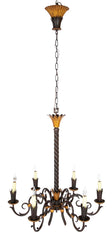 Gilbert Poillerat Designed Wrought Iron & Gilt Metal Chandelier