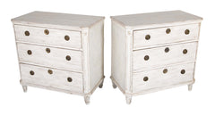 Pair of Gustavian Painted Chests of Drawers