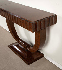 Specially Commissioned Dual Purpose Pair of Palmwood Console Tables and/or Palmwood Serving Table, after E.J. Ruhlmann, Art Deco Style
