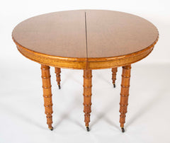 A Faux Bamboo Dining Table in Burled Elm and Maple