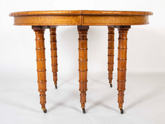 A Faux Bamboo Dining Table in Burled Elm and Maple