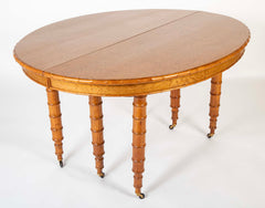 A Faux Bamboo Dining Table in Burled Elm and Maple