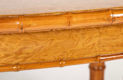 A Faux Bamboo Dining Table in Burled Elm and Maple