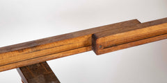 A Faux Bamboo Dining Table in Burled Elm and Maple