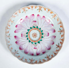 Chinese Famille Rose Porcelain Dish with Lotus Design