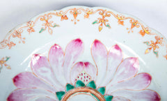 Chinese Famille Rose Porcelain Dish with Lotus Design