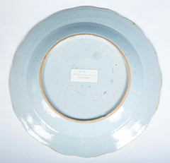 Pair of Chinese Export Famille Rose Porcelain Plates with Floral Polychrome Decor