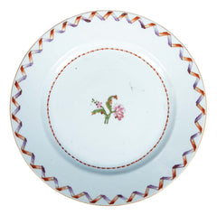 Pair of Famille Rose Chinese Export Porcelain Plates
