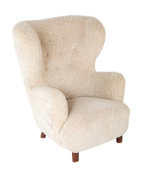 Mid 20th Century Danish Wingchair in Lambswool