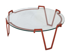 Iron and Glass Round Coffee Table