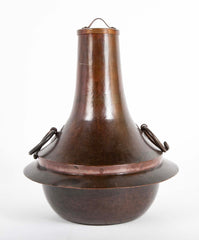 Japanese Patinated Bronze Lidded Jar with Loop Handles