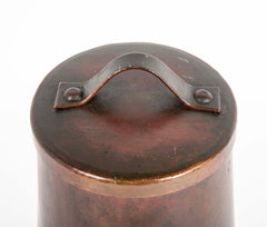 Japanese Patinated Bronze Lidded Jar with Loop Handles