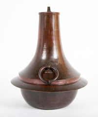 Japanese Patinated Bronze Lidded Jar with Loop Handles