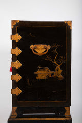 17th Century Japanese Gilt & Black Lacquer Cabinet for Export on Later Stand