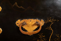 17th Century Japanese Gilt & Black Lacquer Cabinet for Export on Later Stand