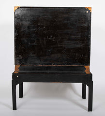 17th Century Japanese Gilt & Black Lacquer Cabinet for Export on Later Stand